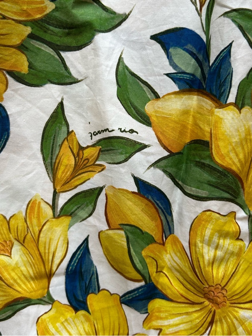 FARM Rio Yellow White Blue Floral Maxi Dress - Picture 9 of 11